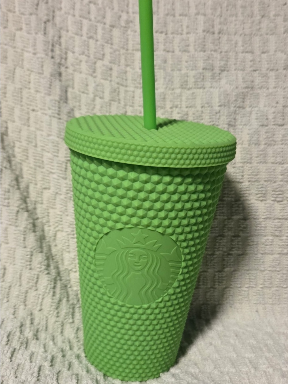 Starbucks Lime Green Textured Studded Tumbler with Straw